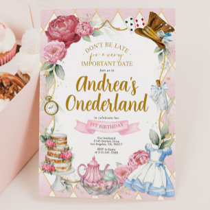 Alicia en la invitación a la fiesta de cumpleaños