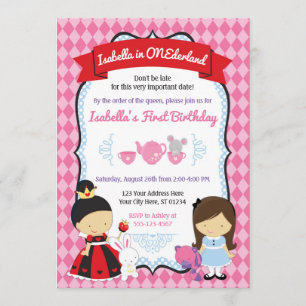 Alicia en la invitación al cumpleaños de un país ú