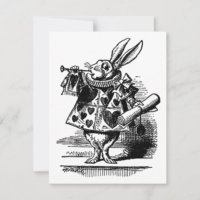Alicia en la invitación al Herald de Conejo Blanco (Anverso)