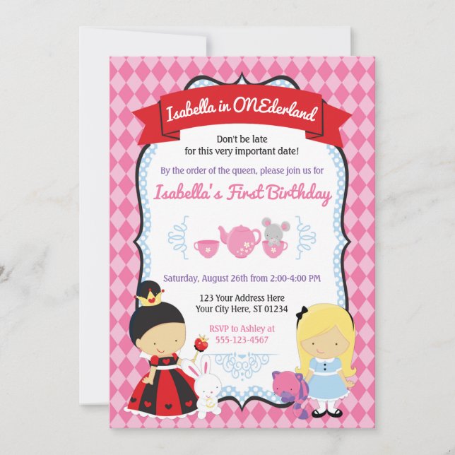 Alicia en la invitación de cumpleaños de ONEderlan (Anverso)