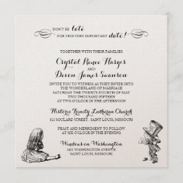 Alicia en la invitación de la boda del país de las