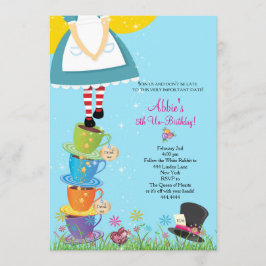 Alicia en la invitación del cumpleaños del país de