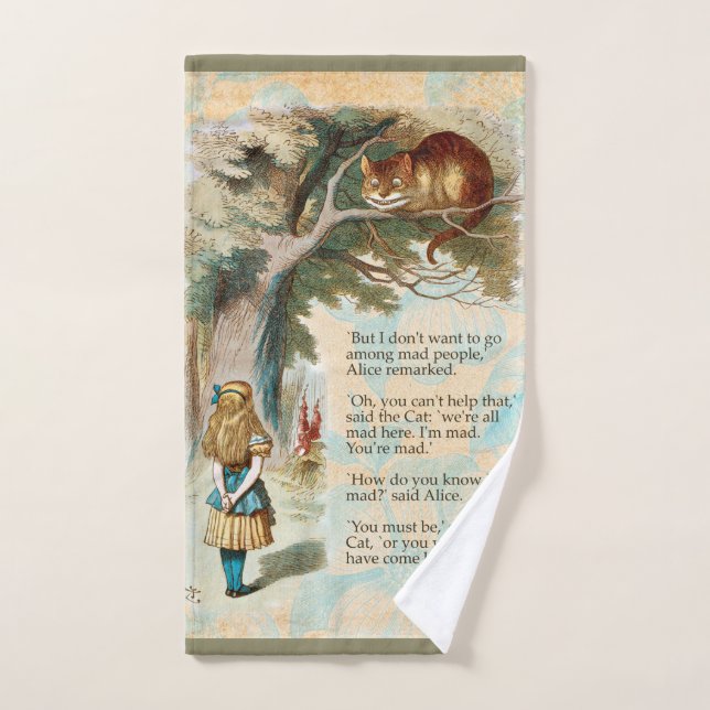 Alicia en la Marea del Gato Cheshire (Toalla de mano)