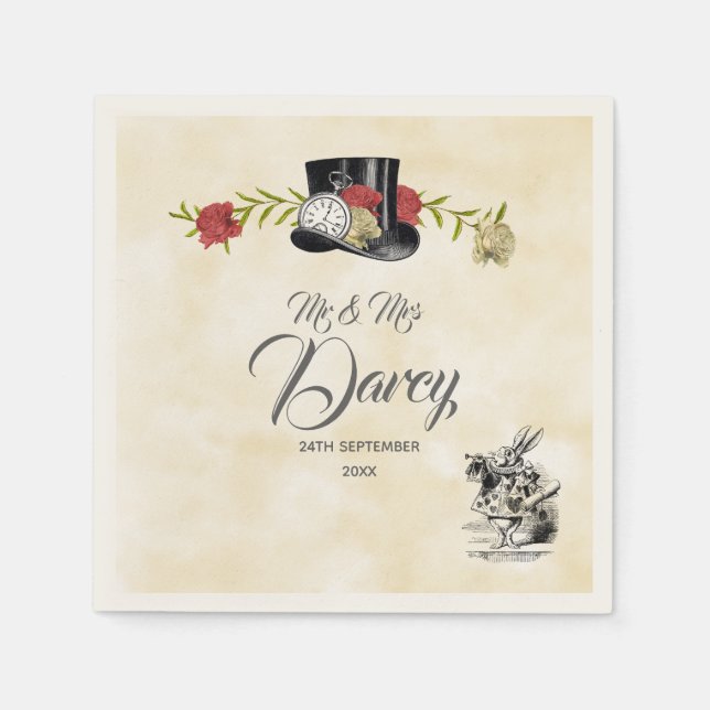 Alicia en la servilleta desechable del país de las (Anverso)