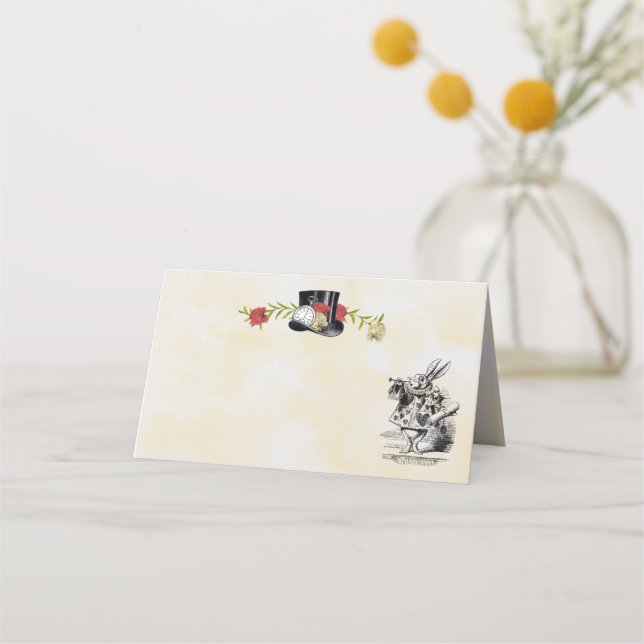 Alicia en la tarjeta de lugar de maravilla o tarje (Anverso)