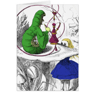 Alicia en la tarjeta del país de las maravillas -