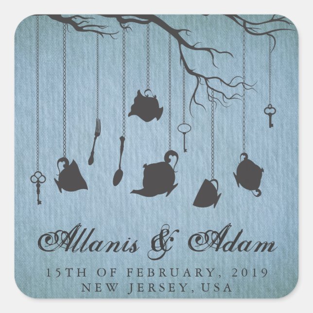 Alicia en los pegatinas de la boda de los Fiestas  (Anverso)