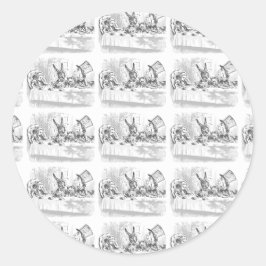 Alicia en los Pegatinas de los Fiestas del té en e