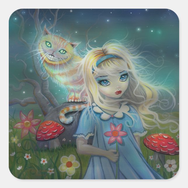 Alicia en los Pegatinas del país de las maravillas (Anverso)