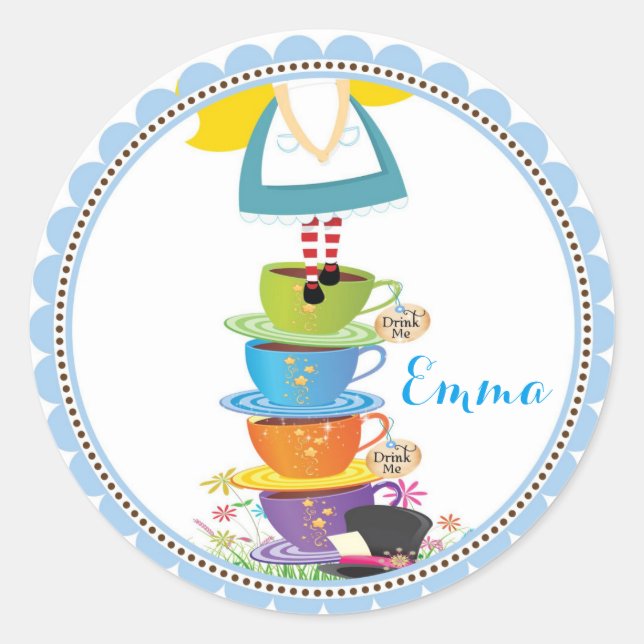 Alicia en los Pegatinas del país de las maravillas (Anverso)