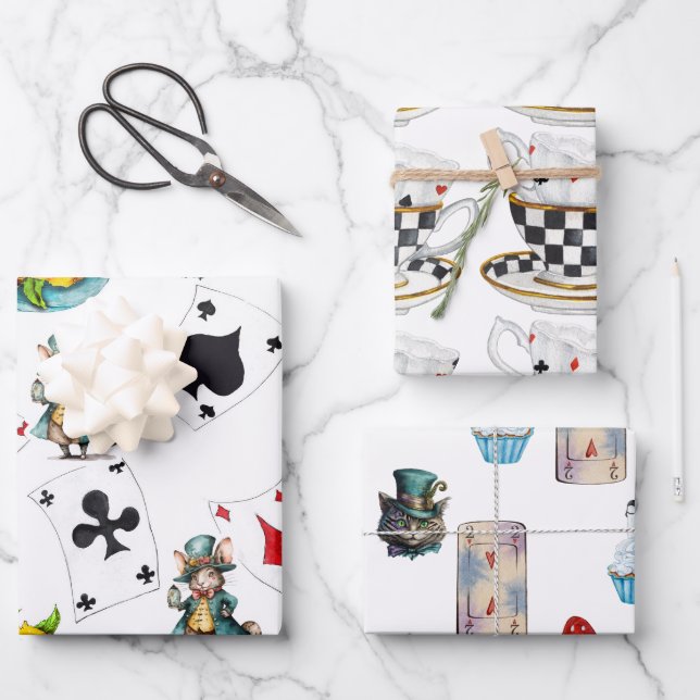 Alicia en Maravilla envolver papel de hoja plana d (Anverso)