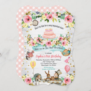 Alicia en ONEderland Primera invitación de cumplea