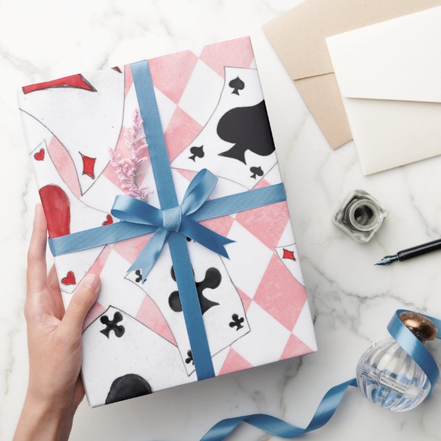 Alicia en papel de envolvimiento de tarjetas rosad (Regalar)