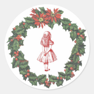 Alicia en pegatinas del navidad de la guirnalda