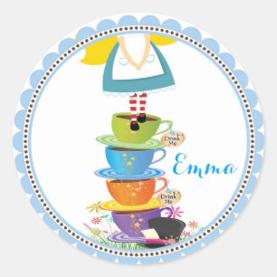 Alicia en pegatinas del país de las maravillas