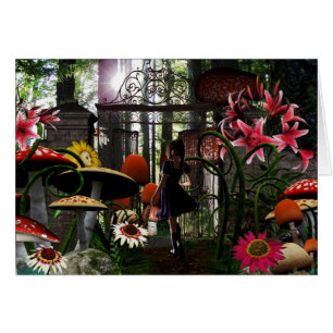 Alicia en tarjeta del país de las maravillas