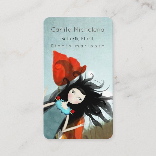 Alicia en tarjetas de presentación de maravillas (Anverso)