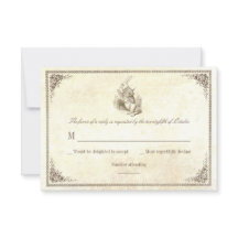 Alicia en tarjetas RSVP de boda de maravilla