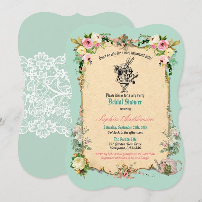 Alicia en trullo nupcial de la invitación de la (Anverso / Reverso)
