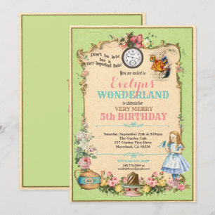 Alicia en verde invitación al cumpleaños del país 