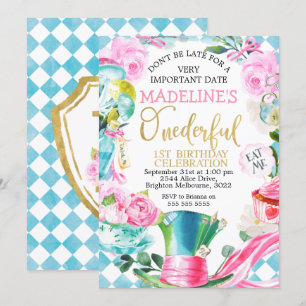 Alicia Maravillosa Invitación de cumpleaños