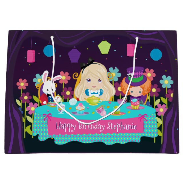 Alicia rubia - Bolsa de regalo grande para Fiesta  (Anverso)