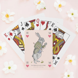 Alicia vintage en carta de juego de conejo de mara