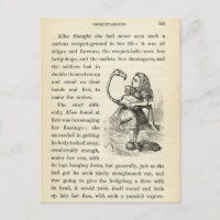 Alicia vintage en la postal de la tierra de las ma