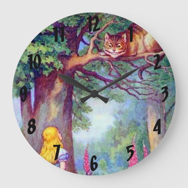 Alicia y el reloj de pared del gato de Cheshire (Anverso)