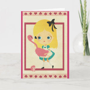 Alicia y la tarjeta de felicitación del flamenco