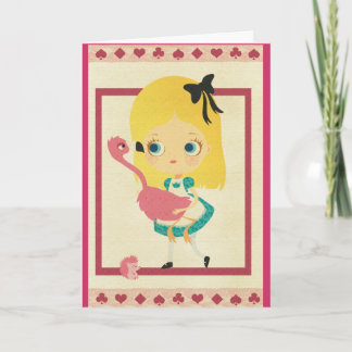 Alicia y la tarjeta de felicitación del flamenco