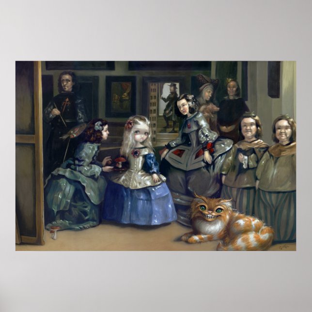 Alicia y Las Meninas Arte Imprimir tierra gótica (Frente)