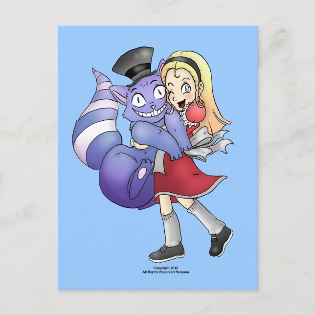 Alicia y las postales del gato de Cheshire (Anverso)