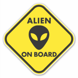 ALIEN A BORDO DEL AUTO PEGATINA DE DECLARACIÓN GRA