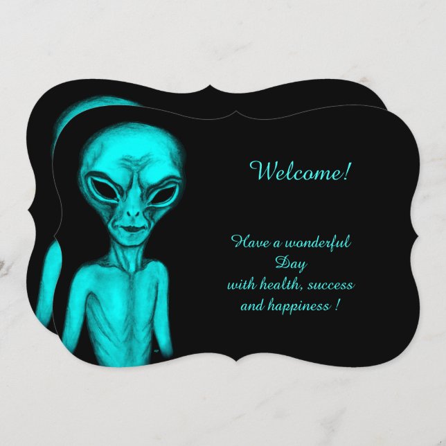 Alien , Añadir tu invitación de texto (Anverso / Reverso)