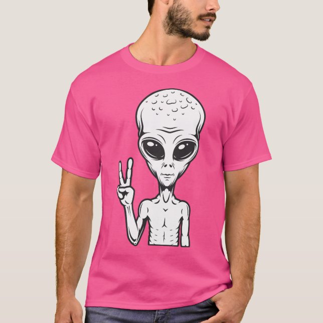 Alien con camiseta de señas de paz (Anverso)