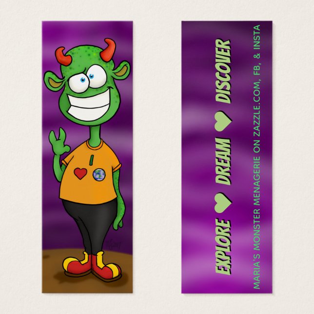 Alien con presupuesto, tarjeta de felicidad (Anverso y reverso)