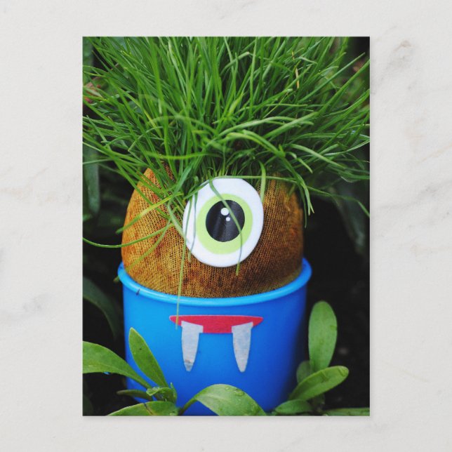 Alien En Mi Tarjeta De Postales De Jardín (Anverso)
