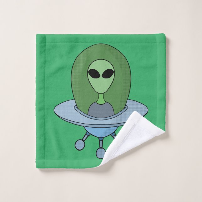 Alien en su pequeña nave espacial (Toallita)