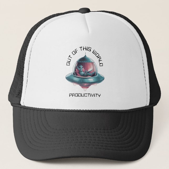 Alien gracioso en Gorra de OVNI (Anverso)