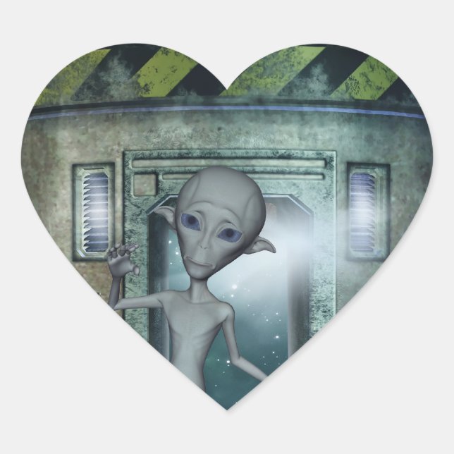 Alien se encuentra con Pegatina de corazón (Anverso)