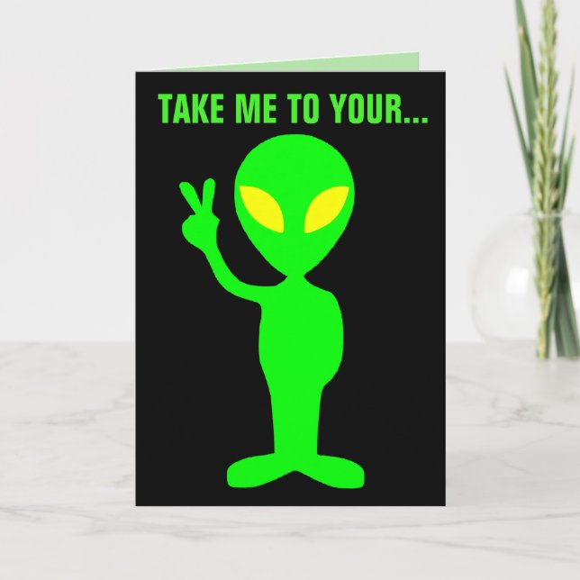 ALIEN TARJETAS DE TARJETA DE BIRTHDAY FUNNY (Anverso)