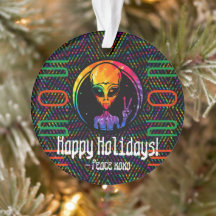 Alien Tie Dye Space Personalizado Ornamento de Nav