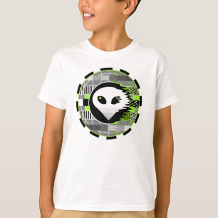 Alien TV Redonda camiseta blanca básica para niños
