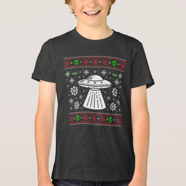 ALIEN UFO UGLY XMAS SWEATER CHRISTMAS (Anverso)
