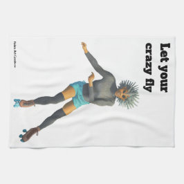 Alien Woman Roller Skater Fantasy Kitchen Toalla