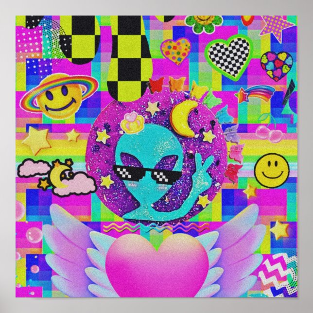 Alienígena Cool Beans | Arte de Alienígena Retro D (Frente)