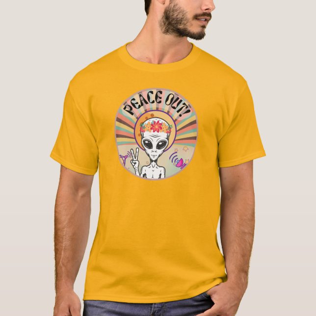 ¡Alienígena Paz! Camiseta Divertida (Anverso)
