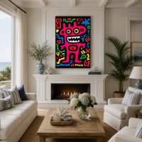 Alienígena Rosa Funky – Arte Pop Neon Criatura Ext