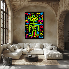 Alienígena Verde Tercer Ojo – Arte de Pared de Pop